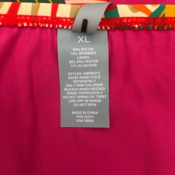 Antonio Melani NWT Classic Hipster Silhouette Red Floral Print Bikini Bottom XL - Picture 9 of 12